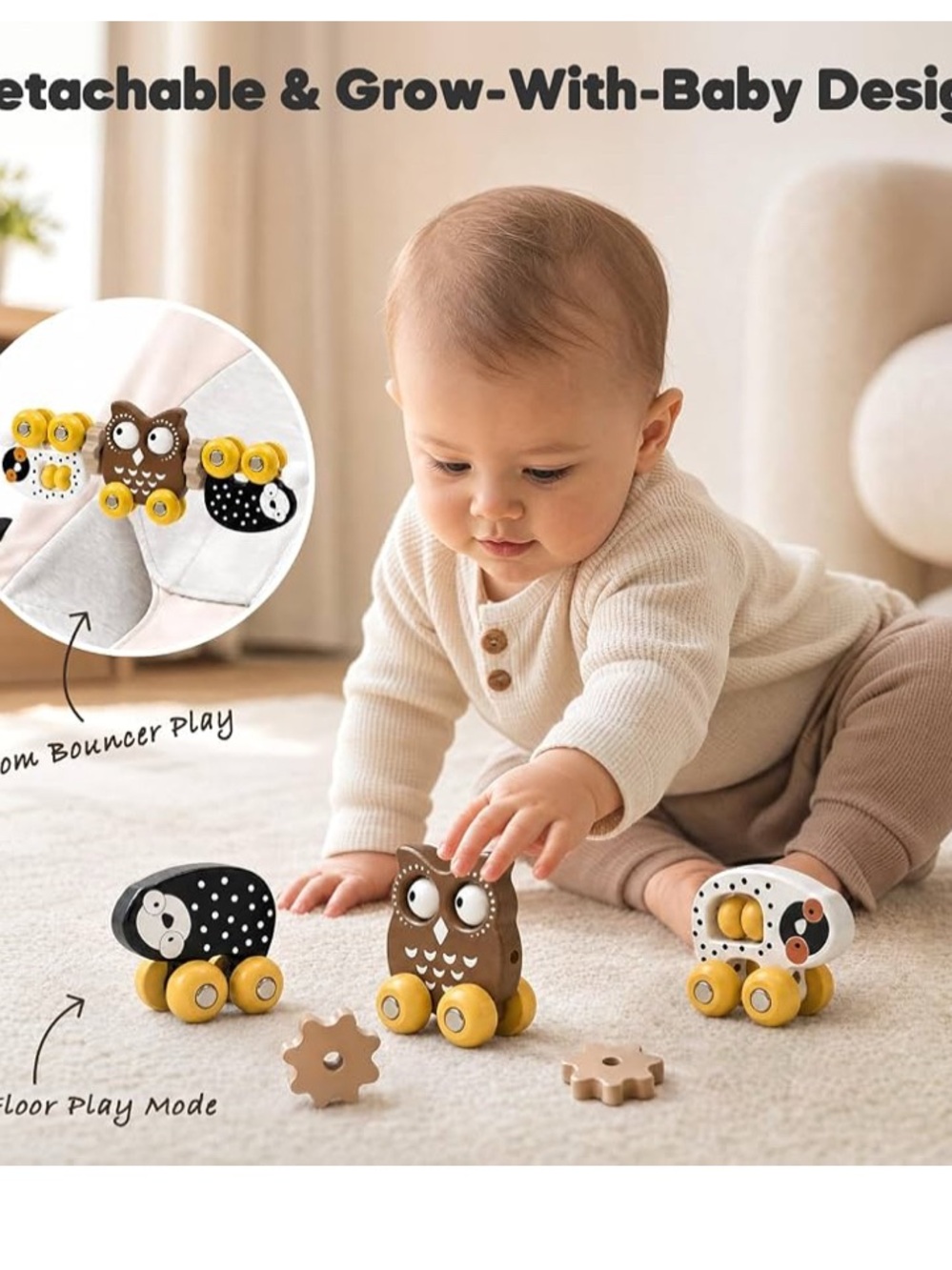 Baby Bouncer Toy Bar mamatepe Wooden - Picture 10 of 10